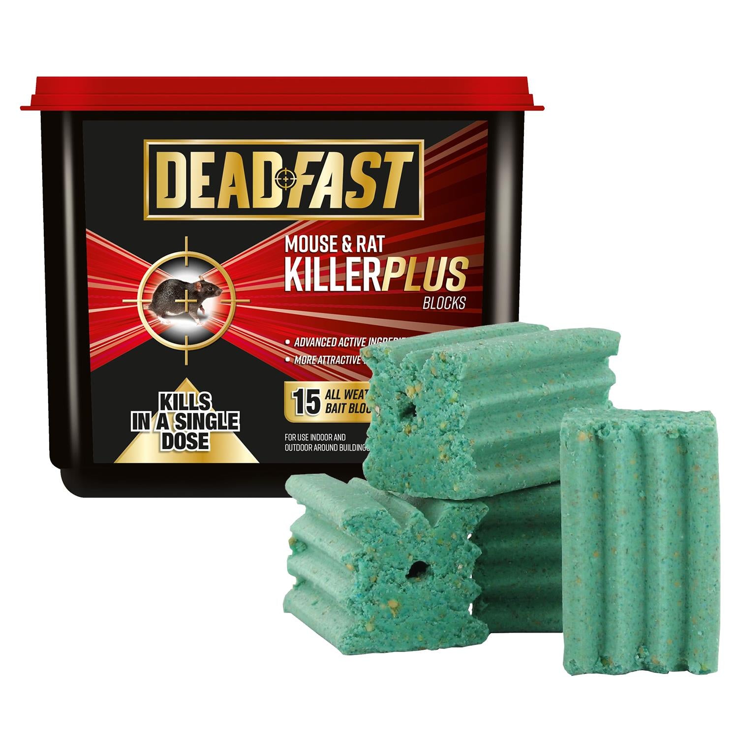 Mouse And Rat Killer Plus All Weather Bait Blocks 15 Pack 300gm | Green
