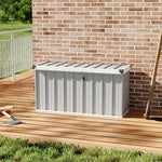250l Outdoor Storage Box With Metal Frame – Weatherproof Garden & Patio Storage For Tools, Cushions, With Combination Lock | Light Grey