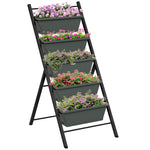 Elevated Plant Stand With 5 Removable Tray Bed Flowers