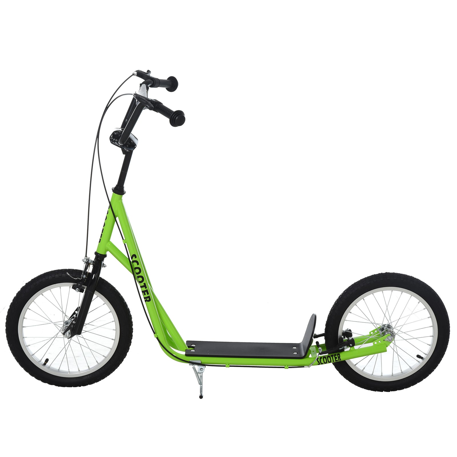 90-96cm Kids Kick Scooter W/ Adjustable Handlebar Inflatable Wheels | Green