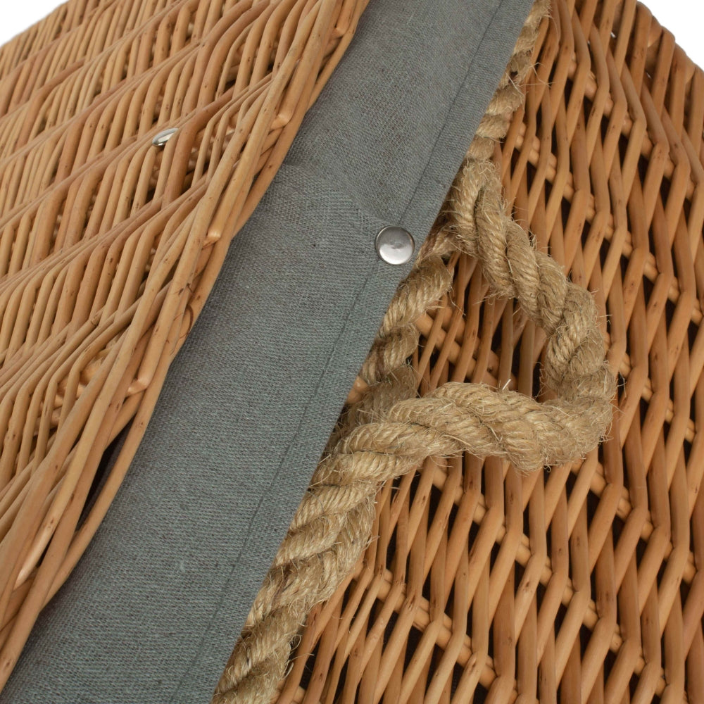 Wicker 72cm Rope Handled Trunk Picnic Basket | Gray