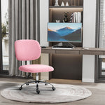 Teddy Fleece Desk Chair W/ Adjustable Height, Pink