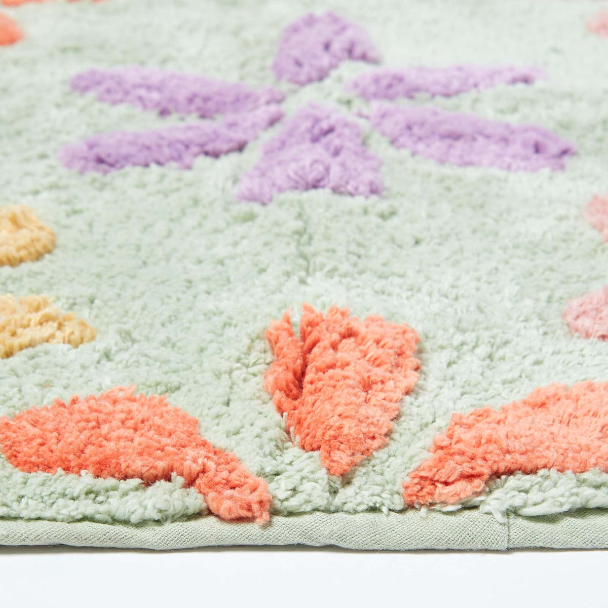 Floral Multi Colour Cotton Bath Mat | Shower Mat | Multi Colour