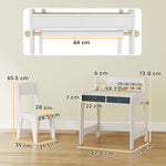 Art Table And Chair Set For Children With Drawers