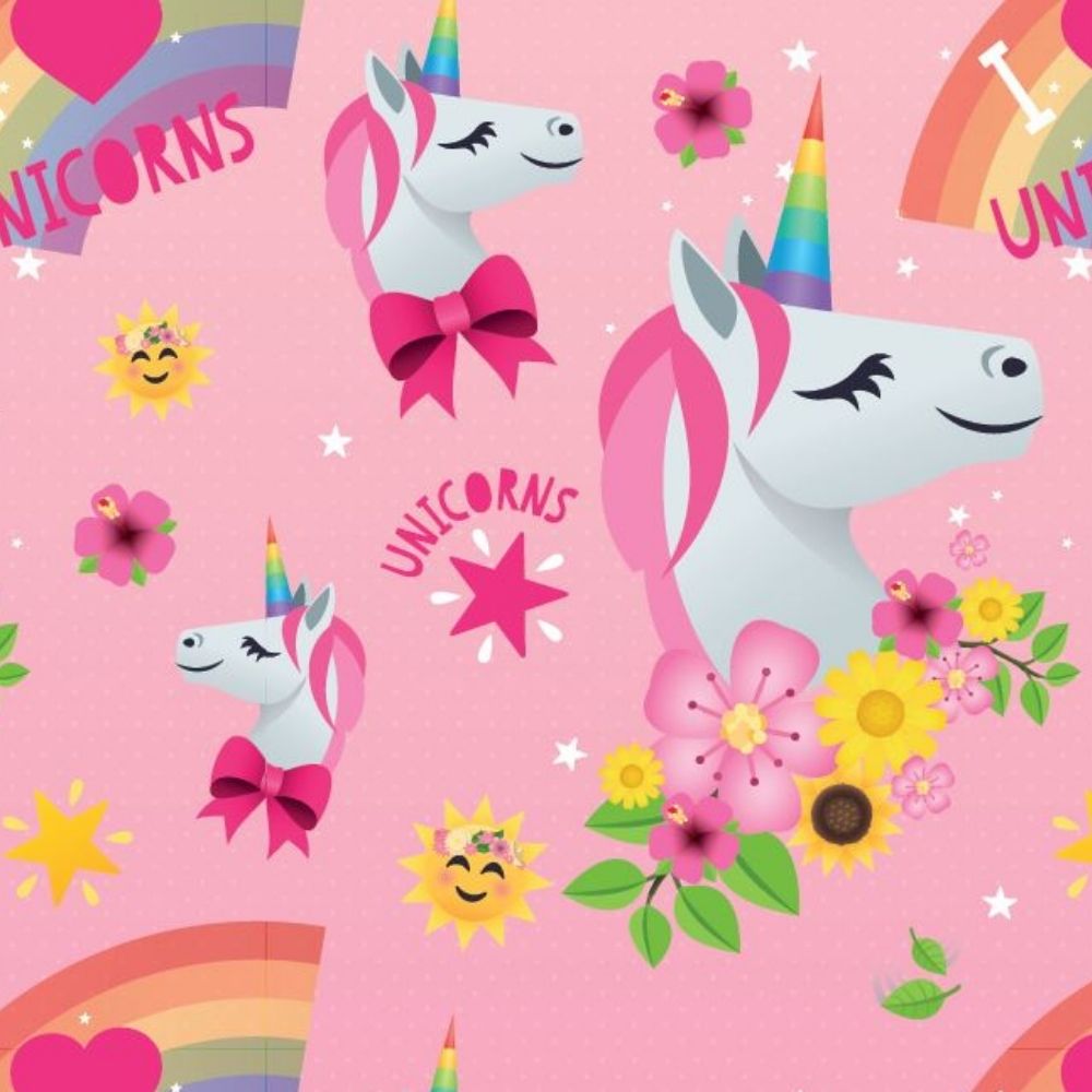 Emoji Unicorn Wrapping Paper Roll 4m