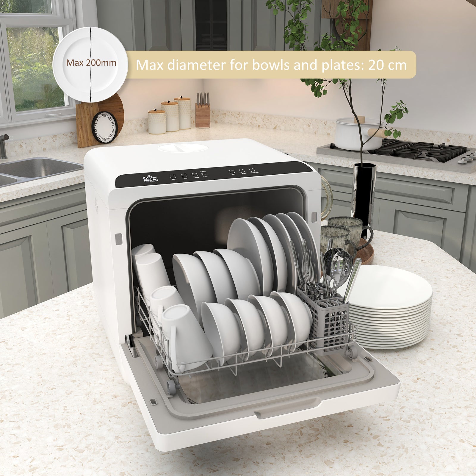Table Top Dishwasher With 4 Place Settings 6 Programmes | One Size | White