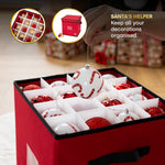 Collapsible Red 64 Bauble Storage Bag With Zipped Lid & Handles