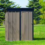 Metal Garden Shed 3x5ft Outdoor Storage Yard Tool Shed Tool Box Lockable | Small | Brown