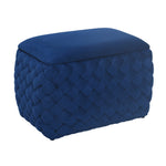 Plumeo Velvet Storage Ottoman | Dark Blue