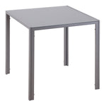 Modern Square Dining Table For 2-4 People With Glass Top