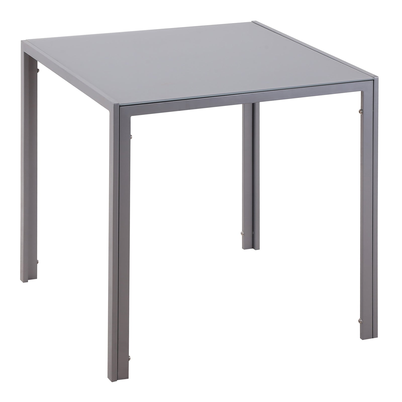 Modern Square Dining Table For 2-4 People With Glass Top