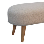 Solid Wood Boucle Hallway Bench