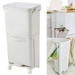 Rubbish Dustbin Recycling Bin Rubbish Trash Home Kitchen White | 38l | White