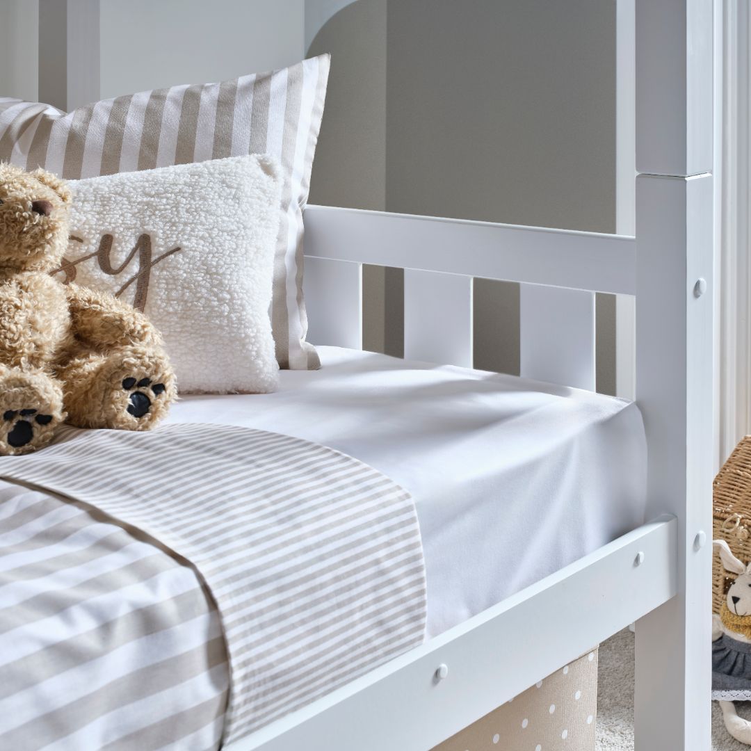Icon Wooden Bunk Bed With Pocket Mattresses | Single | White