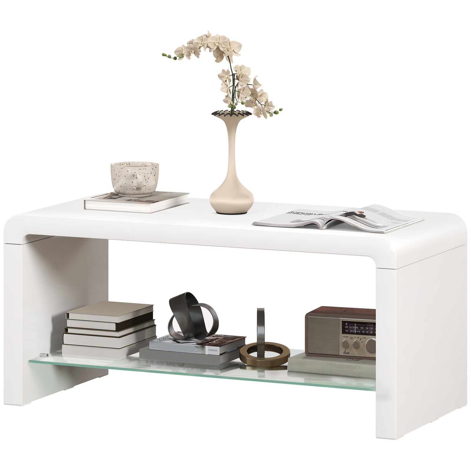 High Gloss Storage Coffee Table, Centre Table Living Room