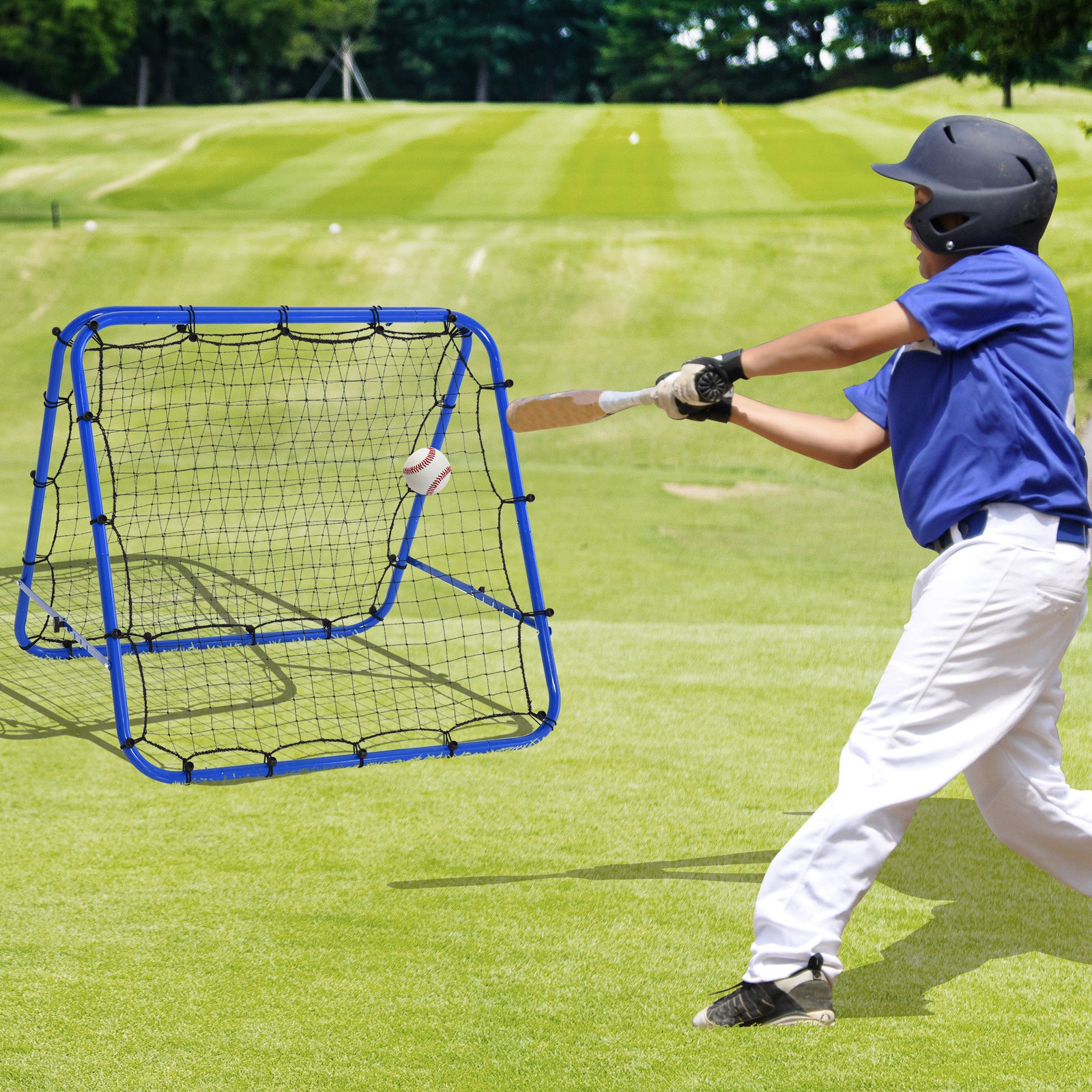 Outdoor Rebounder Net Football Goal Training Target Goal | Blue