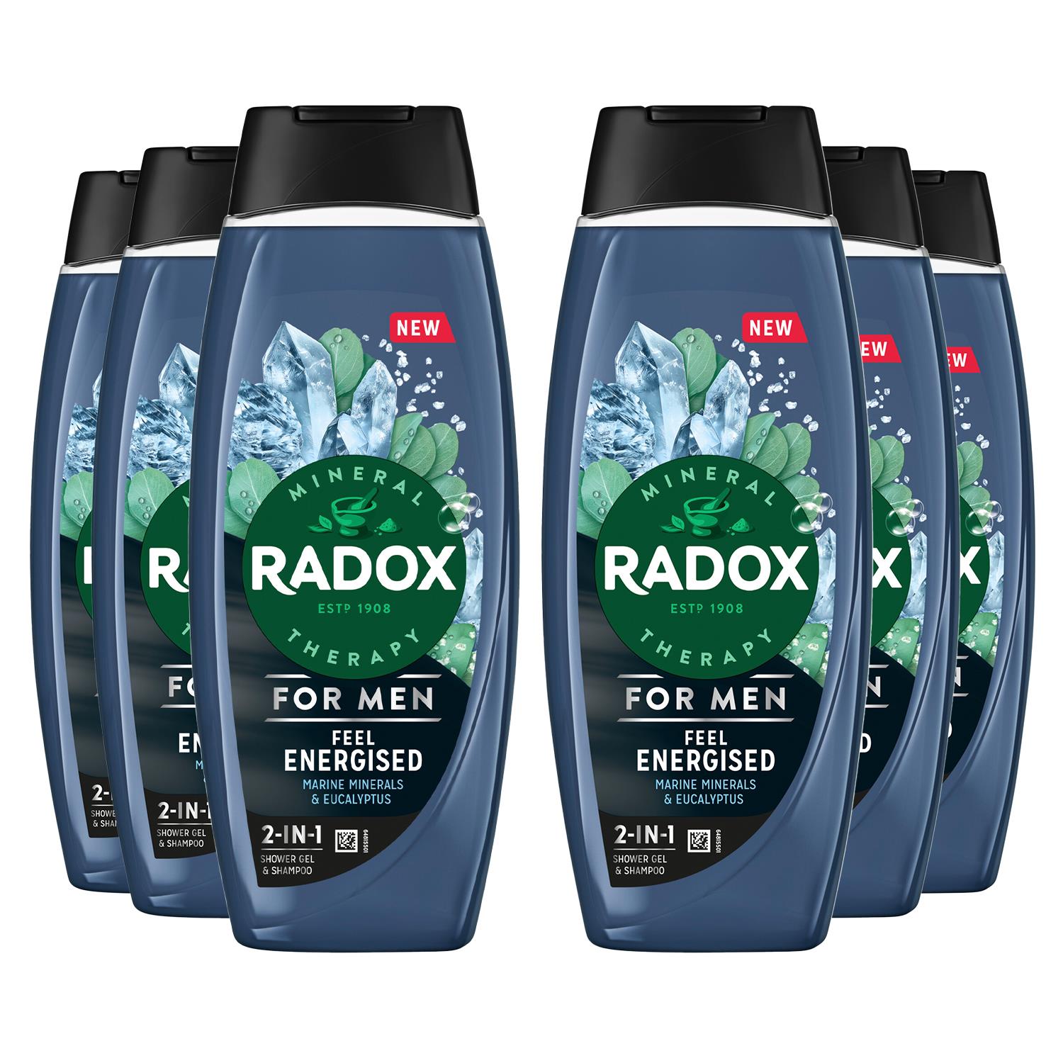 Mineral Therapy Feel Energised 2in1 Shower Gel & Shampoo For Men, 450ml 6pk | 6