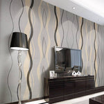 Contemporary Geometric Curving Linear Wallpaper