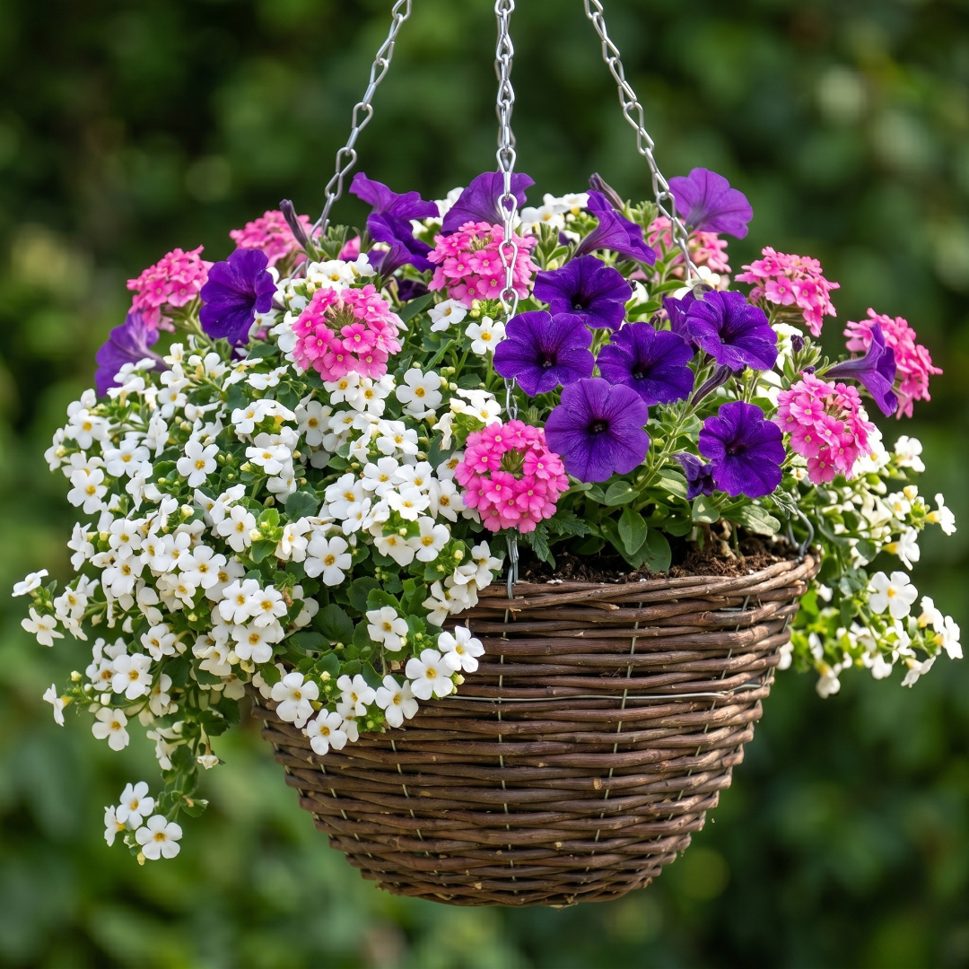 Petunia, Bacopa & Verbena Plug Collection - Set of 6 | 6 x Plug Plants | Blue & Pink