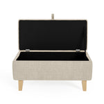 71cm W Linen Upholstered Storage Ottoman Footstool