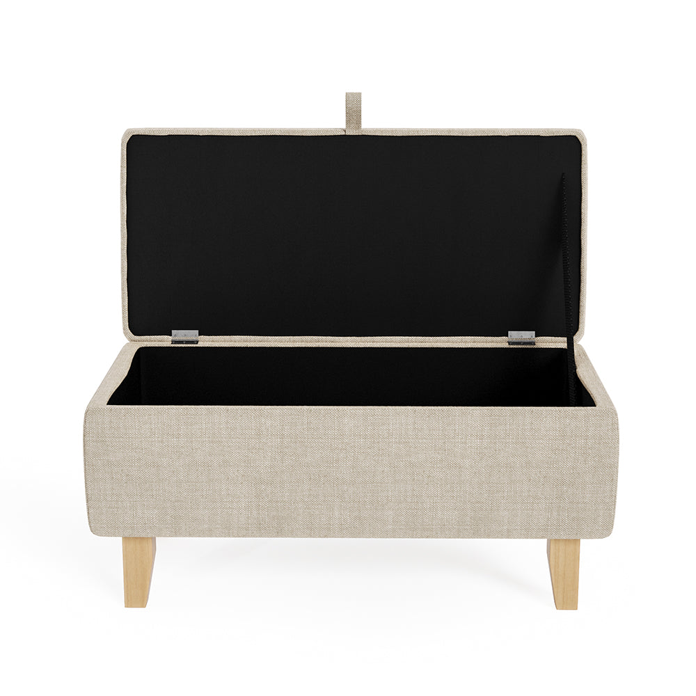 71cm W Linen Upholstered Storage Ottoman Footstool