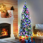 5/6/7ft Prelit Artificial Xmas Tree With Colourful Led | 5ft | Green