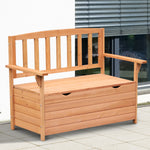 Outdoor Garden Storage Bench Patio Box All Weather Fir Wood