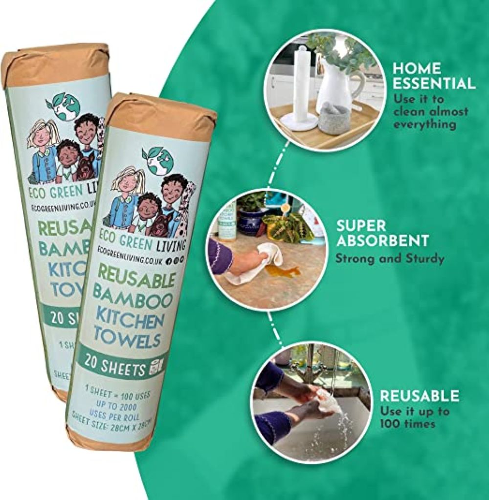 Reusable Bamboo Kitchen Towels | Set of 1 | White