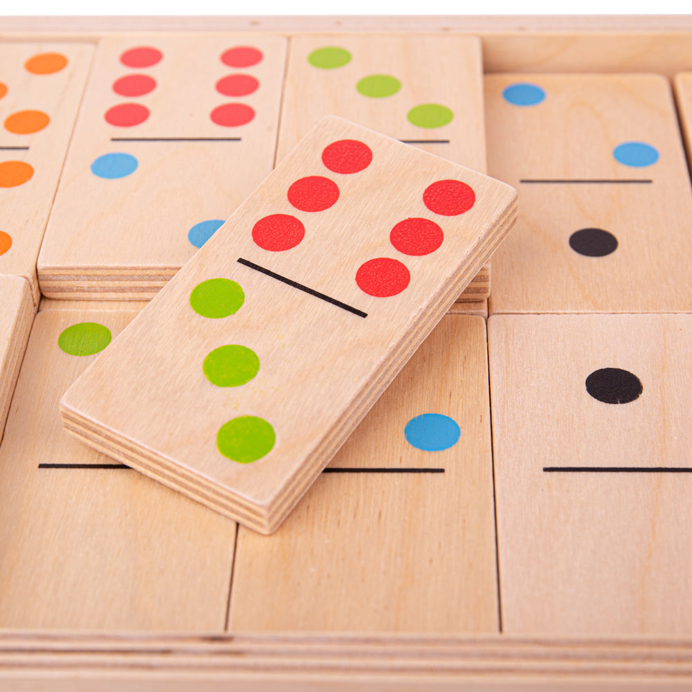 Wooden Jumbo Dominoes Set, Includes 28 Pieces