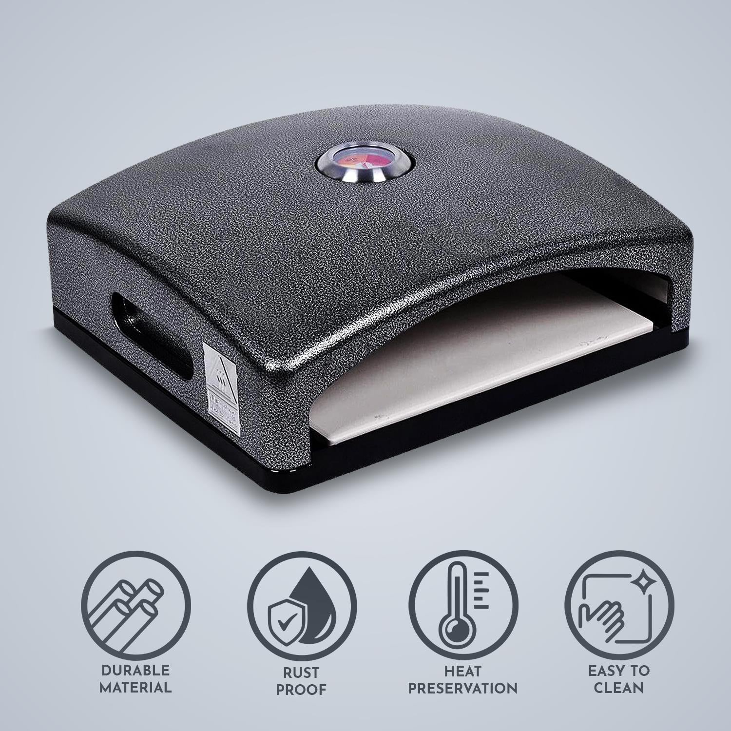 Mini Outdoor Bbq Pizza Oven With Ceramic Pizza Stone & Built-in Thermometer