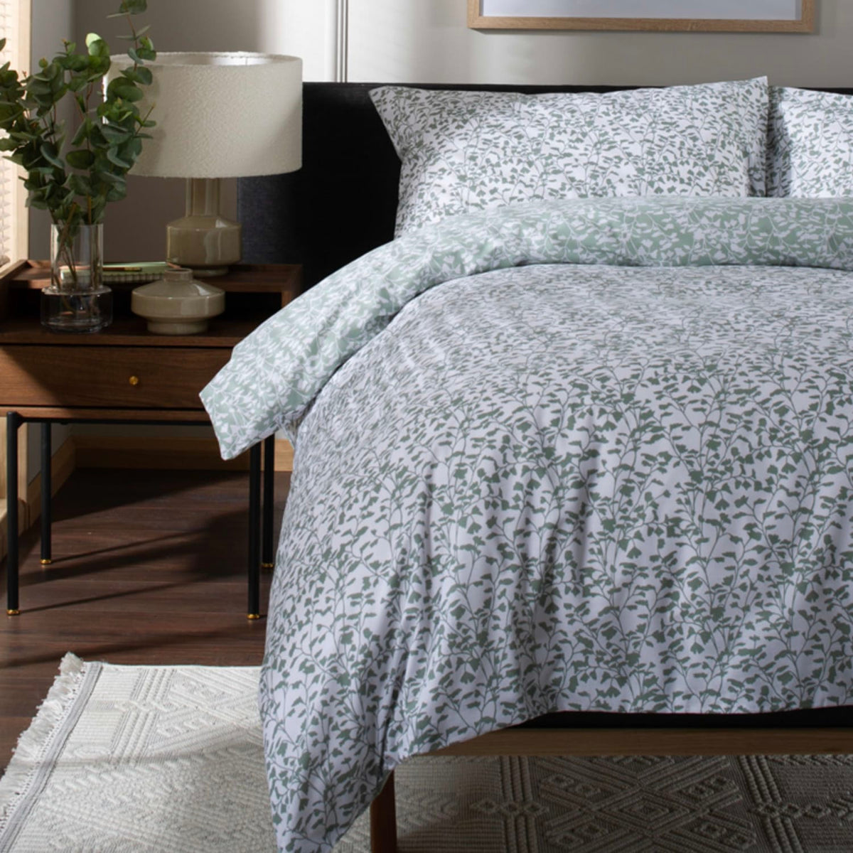 Elsie Cotton Printed Duvet Cover Set | Single | Green