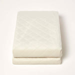 Diamond Quilted Velvet Bed Throw | 150cm x 200cm | Cream