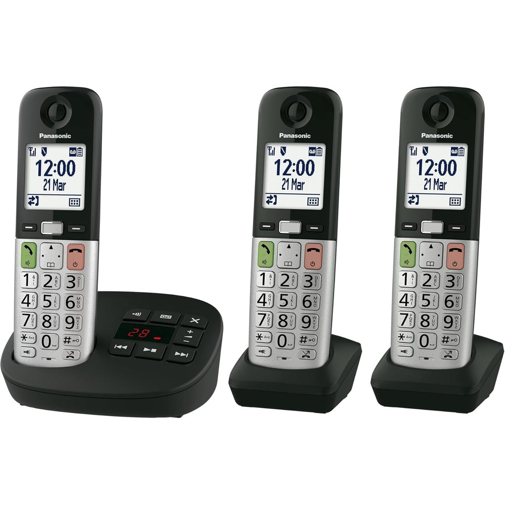 Kx-tgu433eb Digital Cordless Phone With 3 Handsets | Black