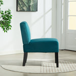 Valina Velvet Fabric Armless Accent Chair | Teal