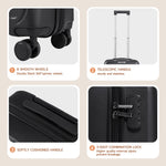 Hardside Carry-on Suitcase With Spinner Wheels | Black