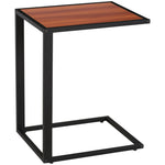 C-shape Side End Table W/ Steel Frame Wide Base | Natura