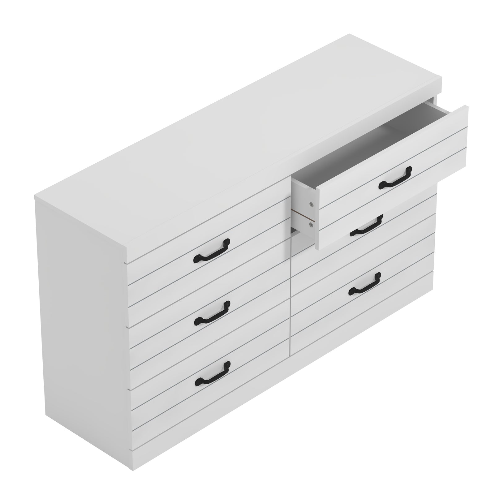 3+3 Drawer Chest - Storage Dresser For Bedroom | White