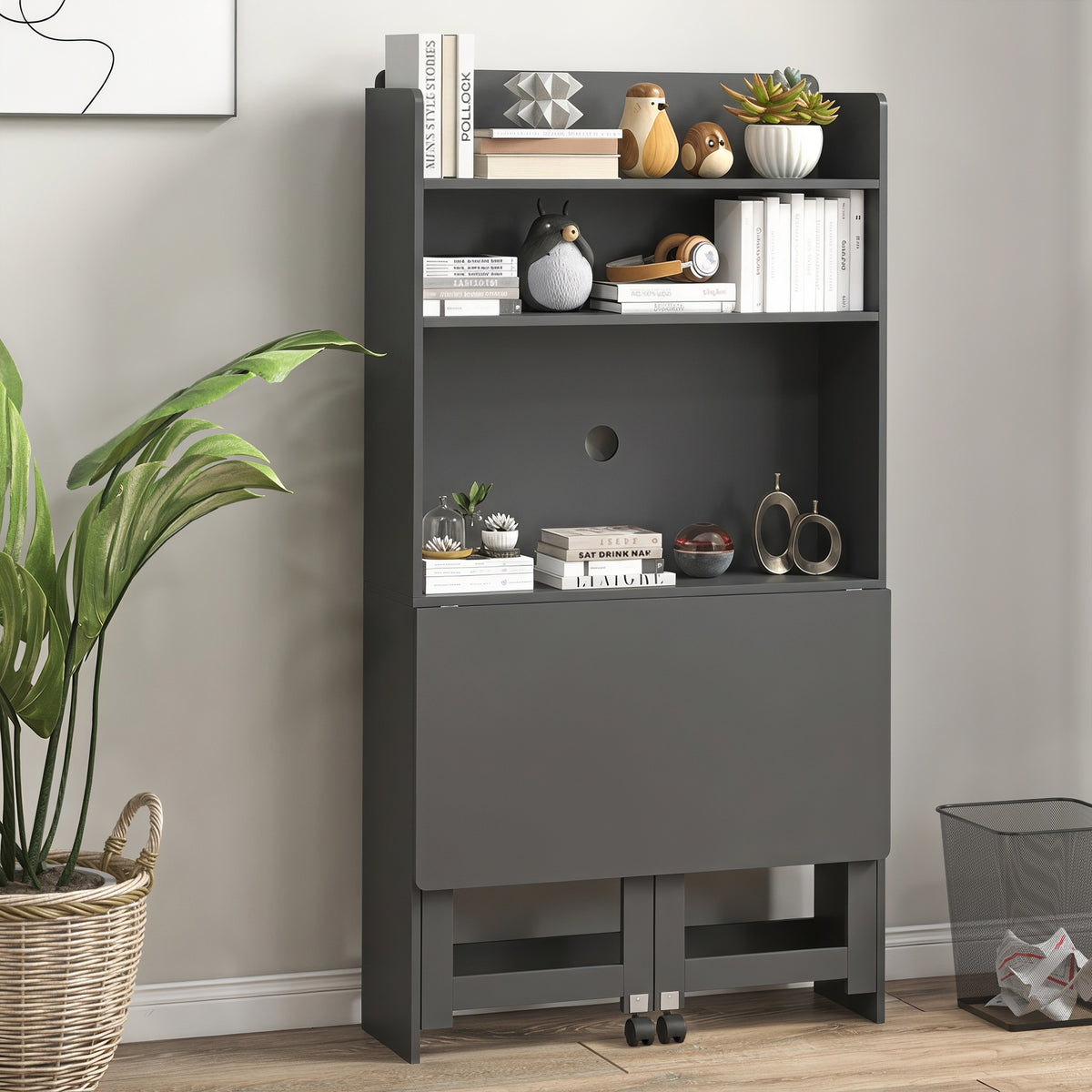 HOMCOM Writing Desk With Foldable Desktop For Bedroom, Home Office
