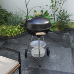 Portable Charcoal Grill With Lid, Patio