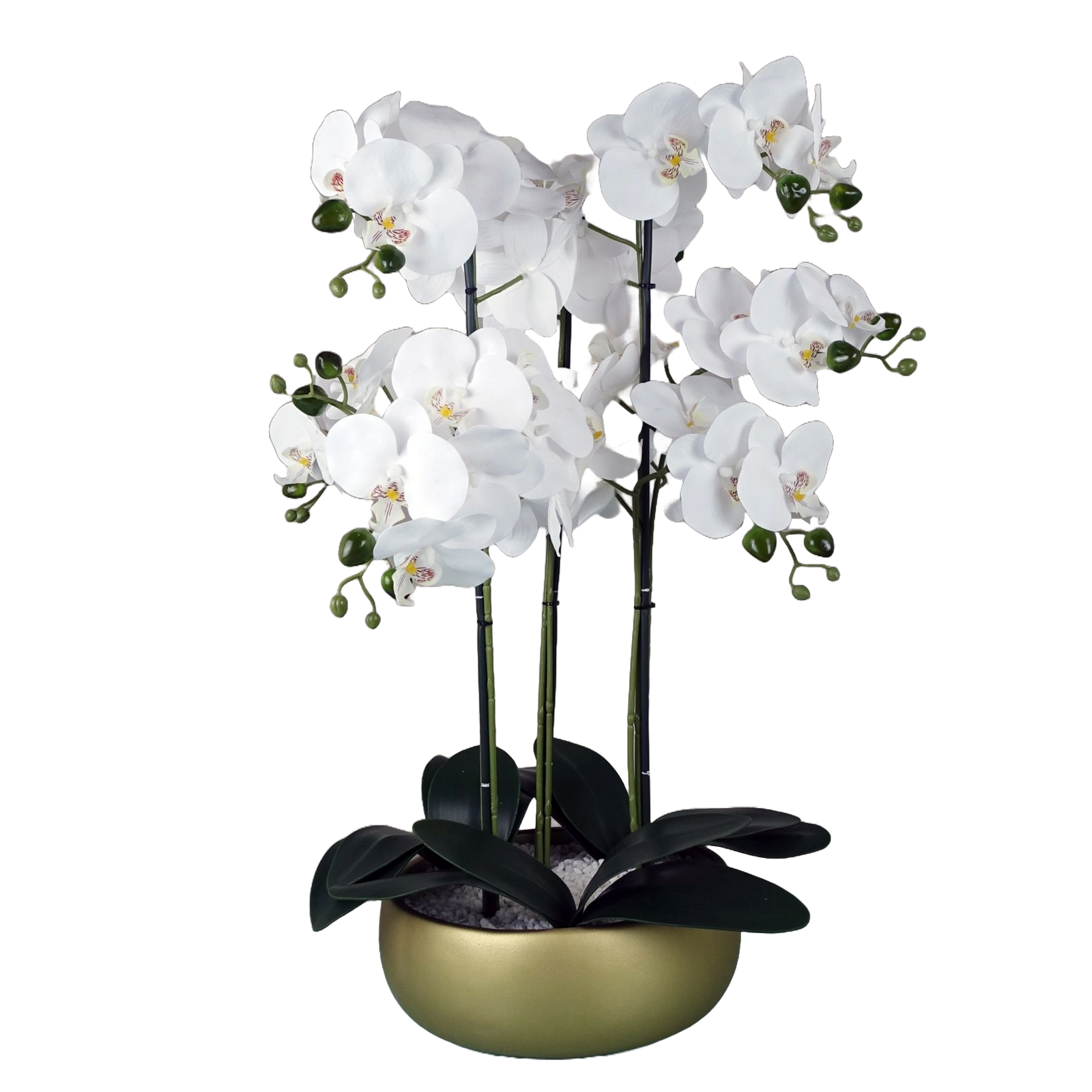 60cm Orchid Artificial White Gold Ceramic Planter