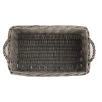 Wicker Shallow Antique Wash Storage Basket | Small | Brown
