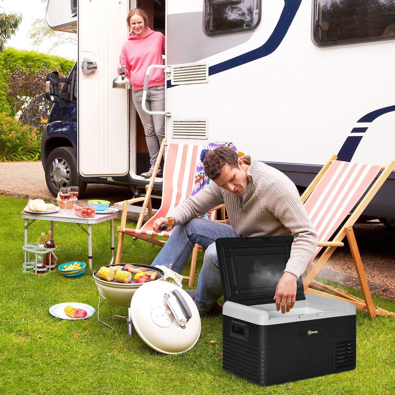 Car Refrigerator 12v Portable Freezer For Camping, Driving | Small | Gray
