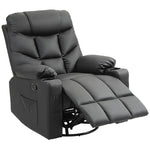 Manual Recliner Chair W/ Footrest Cup Holder | Black
