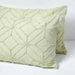 Diamond Cotton Tufted Duvet Cover Set | Super King | Sage Green