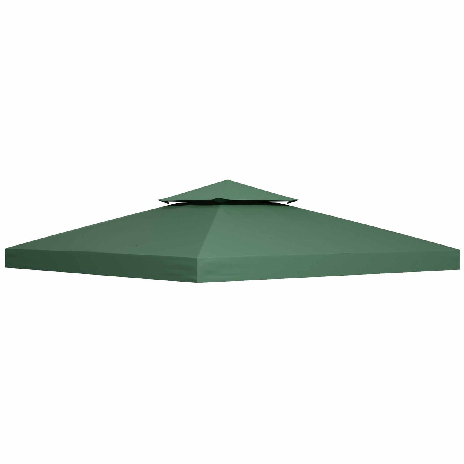 3x3m Gazebo Top Cover Double Tier Canopy Replacement | Green