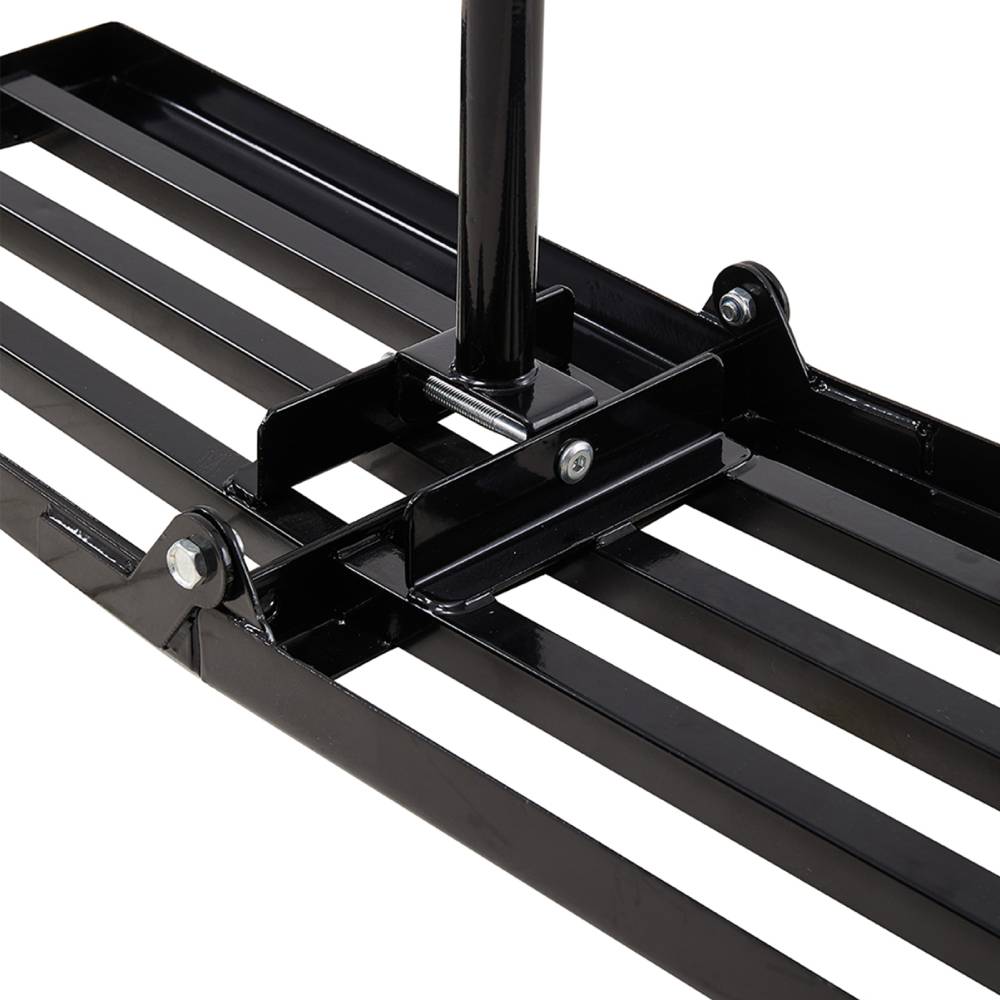 Garden Lawn Levelling Rake With Foldable Head & Detachable Handle | Large | Black