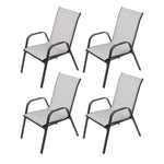 Stackable Garden Chairs,weather-resistant Outdoor Patio Bistro Seating | 4-Person | Grey