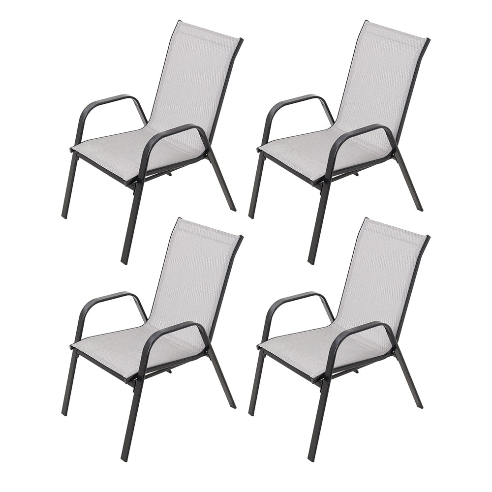 Stackable Garden Chairs,weather-resistant Outdoor Patio Bistro Seating | 4-Person | Grey