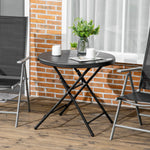 Foldable Garden Table For 4, Round Outdoor Dining