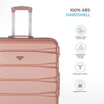 Set Of 4 Hard Suitcases Cabin & Hold Luggage - Underseat Cabin, Overhead Cabin With Medium And Large Checkin Hold Suitcases Set | Set-of-4 | Rose